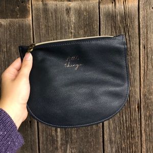 Navy Blue Zippered Catchall Bag